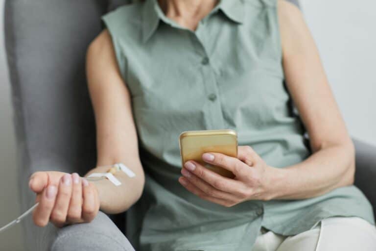 Woman Receiving Iron Infusion