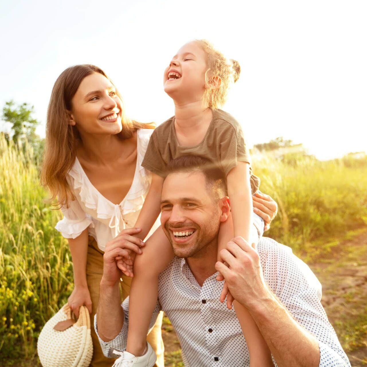 Family enjoying the outdoors without suffering from allergies