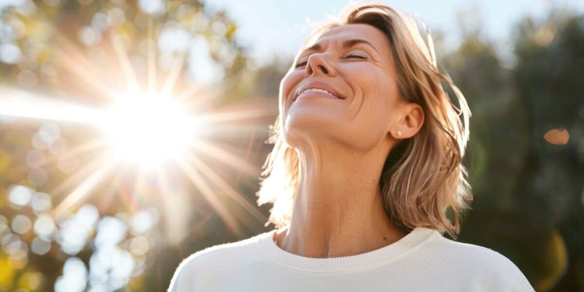 Woman Relaxing Outside Stress Free